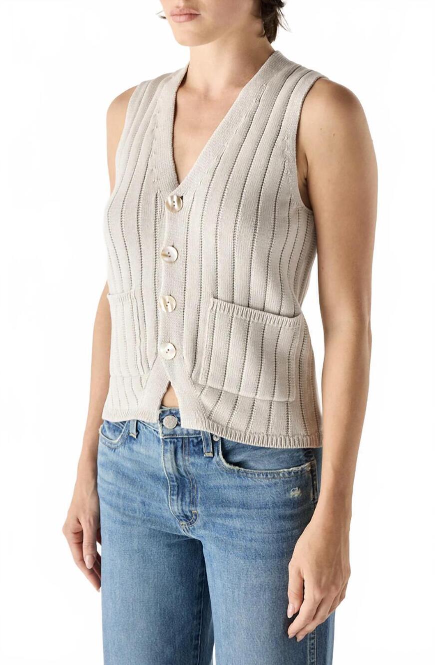 NEW AMO marlowe sweater vest in saltstone - Picture 3 of 5